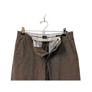 GAP Tailored Casual Pants Strait Fit Cotton Trousers in Beige Tartan Size 31/30
